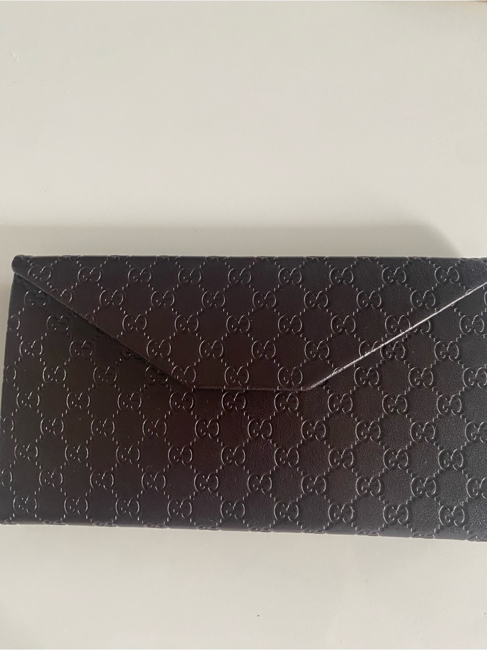Gucci foldable eyeglass/Sunglasses case trifold brown embossed logo
